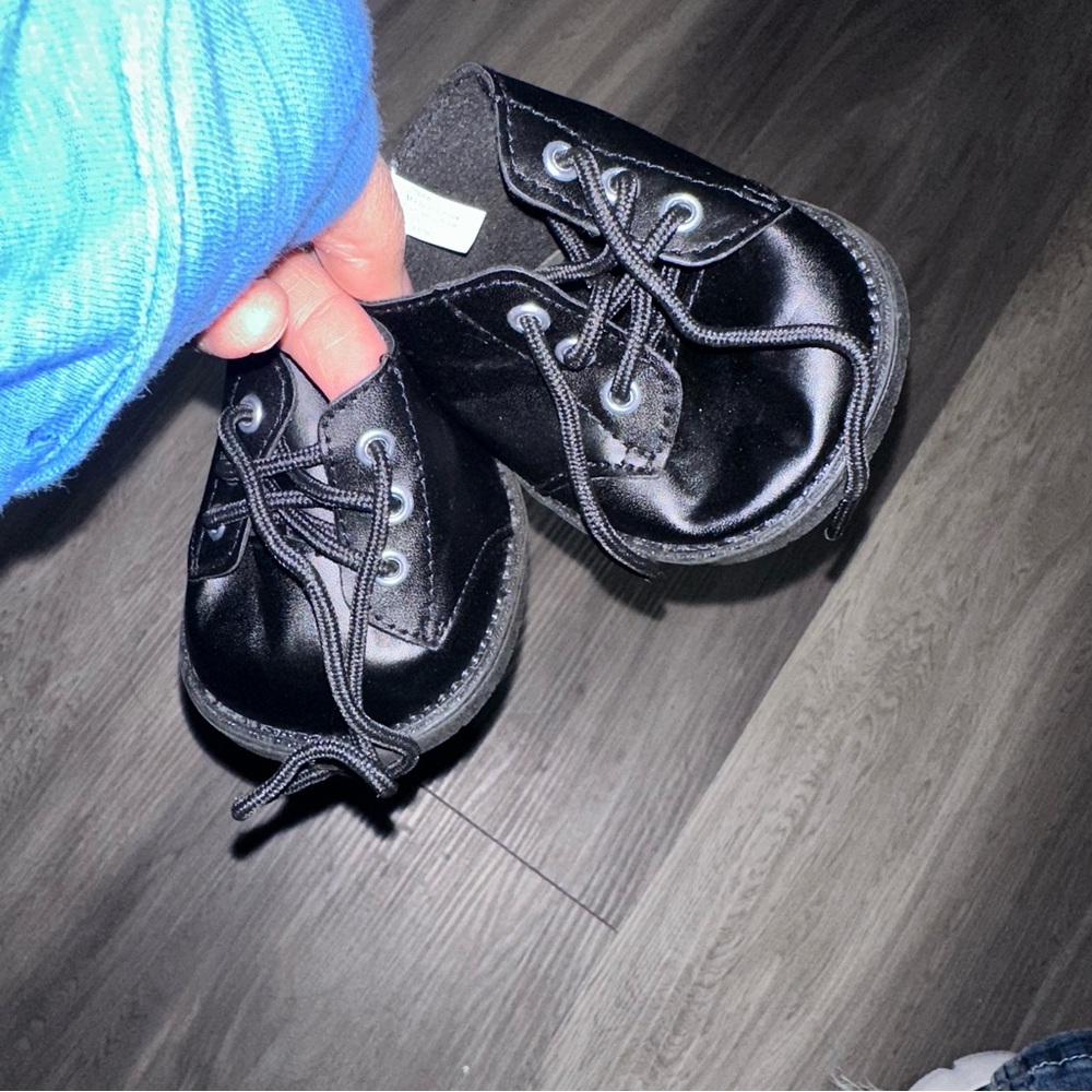 Build A Bear Black Faux Leather Lace-Up Biker Boots Harry Potter Boots BABW